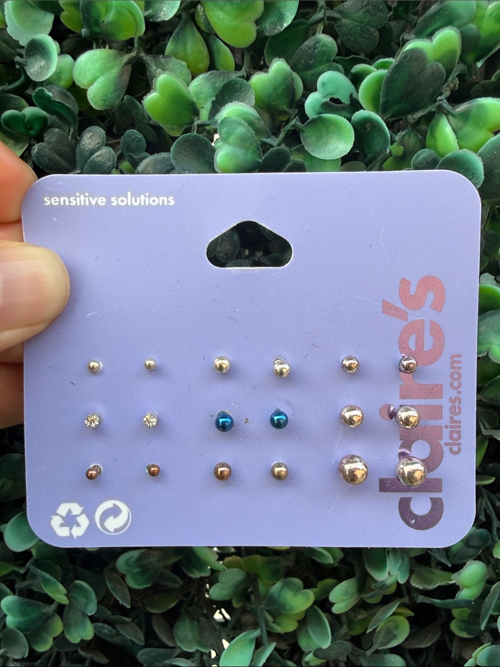 Claire's Gold and Teal Mixed Stud Earring Set - 9 Pairs